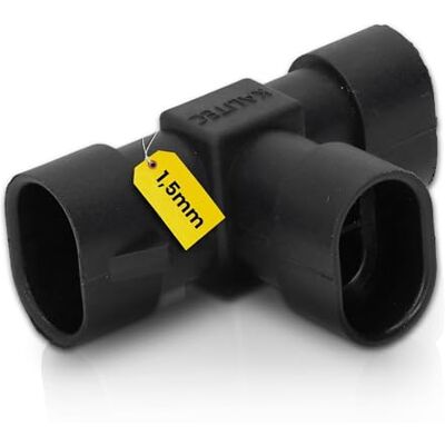 Kalitec Superseal Connecteur en T I 1,5 mm² I Fiche 2 pôles I Répartiteur 3 voies I Adaptateur multiple pour câblage I Noir - Publicité Kalitec Superseal Connecteur en T I 1,5 mm² I Fiche 2 pôles I Répartiteur 3 voies I Adaptateur multiple pour câblage I Noir - Publicité