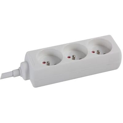 Perel Multiprise, 3 Prises avec Terre (Type E) et Protection Enfants, câble H05VV-F 3G1.5 de 1,5 m, 3680 W, rallonge compacte pour intérieur, Blanche, IP20, 16 A, 230 V - Publicité Perel Multiprise, 3 Prises avec Terre (Type E) et Protection Enfants, câble H05VV-F 3G1.5 de 1,5 m, 3680 W, rallonge compacte pour intérieur, Blanche, IP20, 16 A, 230 V - Publicité