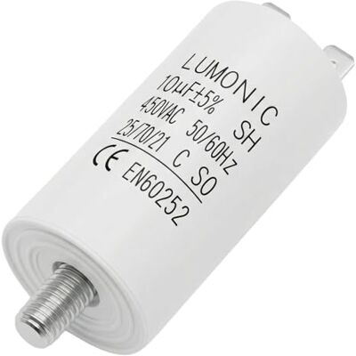 Lumonic Condensateur de démarrage 10µF 450V avec Prise De Courant I 30x60mm I 10uF I Condensateur de moteur avec boîtier en plastique I Condensateur de service I pour pompes, tondeuses à gazon, outi - Publicité Lumonic Condensateur de démarrage 10µF 450V avec Prise De Courant I 30x60mm I 10uF I Condensateur de moteur avec boîtier en plastique I Condensateur de service I pour pompes, tondeuses à gazon, outi - Publicité