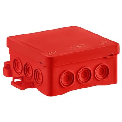SIMET Boîte de connexion NS6 FASTBOX&HOOK dimensions 85 x 85 x 40 mm Rouge sans halogène autoextinguible résistante aux UV IP54 avec option suspendue HNS 1 pièce - Publicité SIMET Boîte de connexion NS6 FASTBOX&HOOK dimensions 85 x 85 x 40 mm Rouge sans halogène autoextinguible résistante aux UV IP54 avec option suspendue HNS 1 pièce - Publicité