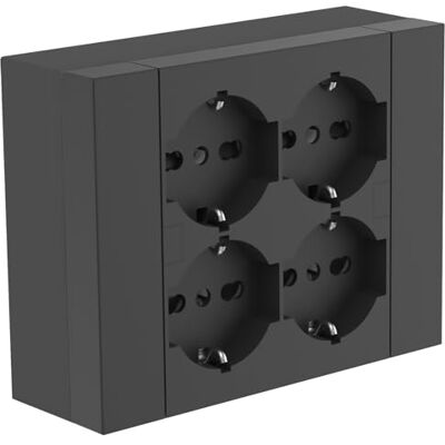 Electraline 22017 Multiprise murale carrée 4 places universelles, avec boîte de support pour installations de surface, compatible avec toutes les boîtes encastrées 3 places (maçonnerie ou plaques de - Publicité Electraline 22017 Multiprise murale carrée 4 places universelles, avec boîte de support pour installations de surface, compatible avec toutes les boîtes encastrées 3 places (maçonnerie ou plaques de - Publicité