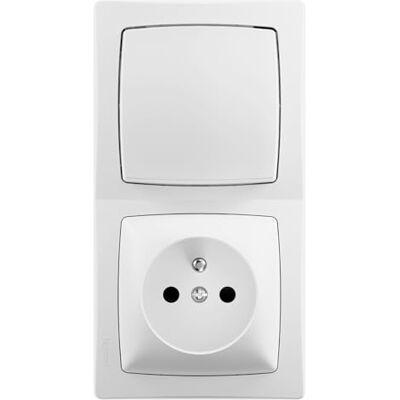 Legrand Interrupteur et Prise 2P+T Les Apparents, Complet blanc, Montage vertical en saillie, installation facile sans boîte à encastrer - Publicité Legrand Interrupteur et Prise 2P+T Les Apparents, Complet blanc, Montage vertical en saillie, installation facile sans boîte à encastrer - Publicité