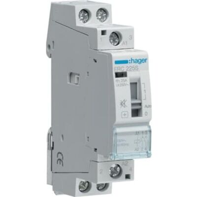 Hager Contactor silencioso manual, 25A, 2NA, 230V ERC225S - Publicité Hager Contactor silencioso manual, 25A, 2NA, 230V ERC225S - Publicité