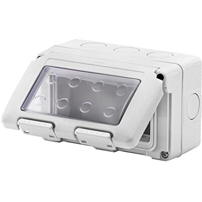 GEWISS Boîtier de surface étanche Série 27 pour mécanismes SYSTEM de, IP55-4 modules, gris RAL 7035, GW27044DY - Publicité GEWISS Boîtier de surface étanche Série 27 pour mécanismes SYSTEM de, IP55-4 modules, gris RAL 7035, GW27044DY - Publicité