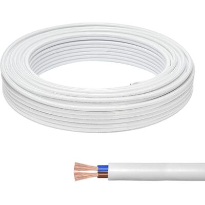 KingYH 10 M Fil Électrique Blanc 2 Fils 0,75 mm² Plat et Flexible PVC Cuivre de Câble Haute Résistance à la Température Twin Câble pour Aux Environnements Secs et Accessoires Electriques Petit - Publicité KingYH 10 M Fil Électrique Blanc 2 Fils 0,75 mm² Plat et Flexible PVC Cuivre de Câble Haute Résistance à la Température Twin Câble pour Aux Environnements Secs et Accessoires Electriques Petit - Publicité
