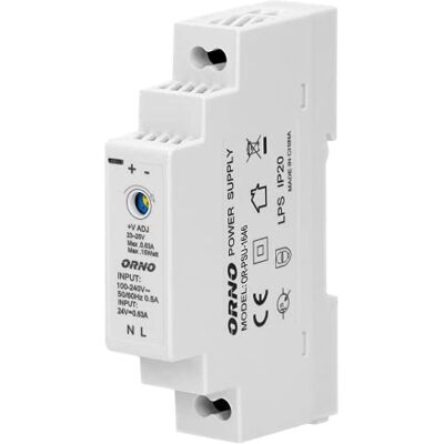 Orno PSU-1646 Transformateur pour rail DIN 24 VDC 0,63 A, 15W 1 Module - Publicité Orno PSU-1646 Transformateur pour rail DIN 24 VDC 0,63 A, 15W 1 Module - Publicité