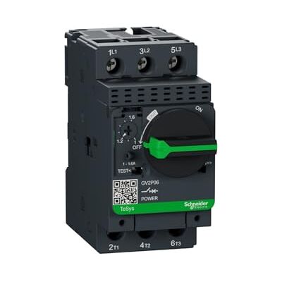 Schneider Electric SCHNEIDER GV2P06 Disjoncteur moteur GV2P 1 à 1,6 A 3P 3d déclencheur magnétothermique - Publicité Schneider Electric SCHNEIDER GV2P06 Disjoncteur moteur GV2P 1 à 1,6 A 3P 3d déclencheur magnétothermique - Publicité