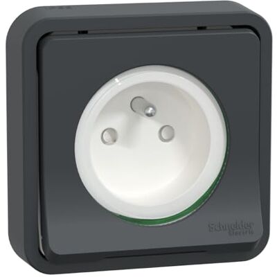 Schneider Electric Mureva Styl Prise courant 2P+T compl encastré IP55 IK08 conn auto gris MUR35036 - Publicité Schneider Electric Mureva Styl Prise courant 2P+T compl encastré IP55 IK08 conn auto gris MUR35036 - Publicité