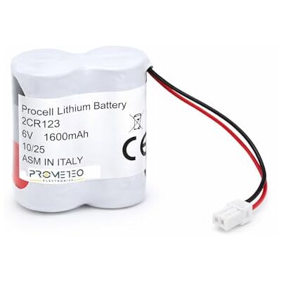 prometeo electronics Batterie au lithium compatible pour Telepass 2CR123A 6V 1400mA Cellules Panasonic Code IEC CR17345 - Publicité prometeo electronics Batterie au lithium compatible pour Telepass 2CR123A 6V 1400mA Cellules Panasonic Code IEC CR17345 - Publicité