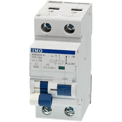 IMO Disjoncteur Différentiel 1p+n 30ma 40a Type A 6ka Courbe C 2 Modules Bornes Alignées - Publicité IMO Disjoncteur Différentiel 1p+n 30ma 40a Type A 6ka Courbe C 2 Modules Bornes Alignées - Publicité