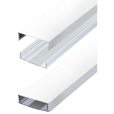 ALUNOVO Conduit de câbles Design 50mm Plat en Aluminium laqué Blanc Mat RAL9003 Autocollant 50 mm x 15 mm ® (Longueur: 50cm) - Publicité ALUNOVO Conduit de câbles Design 50mm Plat en Aluminium laqué Blanc Mat RAL9003 Autocollant 50 mm x 15 mm ® (Longueur: 50cm) - Publicité