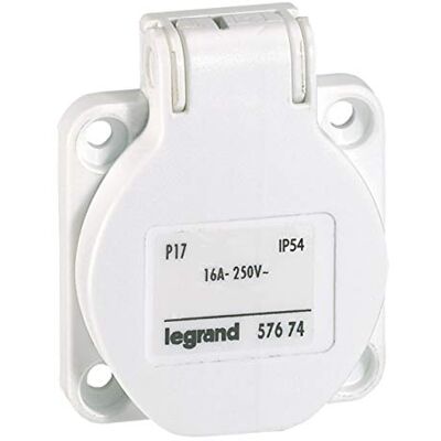 Legrand 057674 Prise à Encombrement Réduit à Brochage Bomestique, 16A, 250V, Blanc - Publicité Legrand 057674 Prise à Encombrement Réduit à Brochage Bomestique, 16A, 250V, Blanc - Publicité