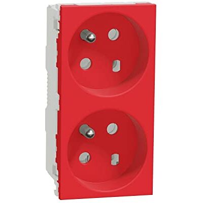 Schneider Electric Unica prise double 2P+T FR 45° goul rap détromp Rouge méca seul NU306103T - Publicité Schneider Electric Unica prise double 2P+T FR 45° goul rap détromp Rouge méca seul NU306103T - Publicité