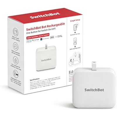 SwitchBot Smart Bluetooth Switch Toggle (Rechargeable) Fingerbot pour interrupteur, 1,0kgf, USB-C, Minuteur App, ajoutez Hub pour Alexa, Siri & Matter (Hub 2 requis) - Publicité SwitchBot Smart Bluetooth Switch Toggle (Rechargeable) Fingerbot pour interrupteur, 1,0kgf, USB-C, Minuteur App, ajoutez Hub pour Alexa, Siri & Matter (Hub 2 requis) - Publicité