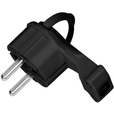 Orno AE-13253 Fiche Male Prise Electrique Uni-Schuko avec Oeillet pour Prises Françaises et Schuko (noir) - Publicité Orno AE-13253 Fiche Male Prise Electrique Uni-Schuko avec Oeillet pour Prises Françaises et Schuko (noir) - Publicité