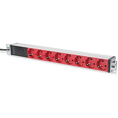 Digitus DN-95410-R Prise multiple 19" 8 prises (rouge) 1U entrée IEC C14 fusible de sécurité 250VAC 50/60Hz 10A 2500W Pour armoires de réseau et de serveur 19 pouces - Publicité Digitus DN-95410-R Prise multiple 19" 8 prises (rouge) 1U entrée IEC C14 fusible de sécurité 250VAC 50/60Hz 10A 2500W Pour armoires de réseau et de serveur 19 pouces - Publicité