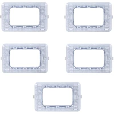Electron Lot de 5 supports à 3 modules, pour boîte 503, pour plaque à 3 places, compatible avec Bticino Matix, série solaire, série civile, masque - Publicité Electron Lot de 5 supports à 3 modules, pour boîte 503, pour plaque à 3 places, compatible avec Bticino Matix, série solaire, série civile, masque - Publicité