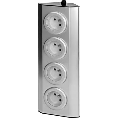 Electraline 35469 Bloc Multiprise de Cuisine à câbler en acier inoxidable, 4 Prises Françaises 16A 2P+T - Publicité Electraline 35469 Bloc Multiprise de Cuisine à câbler en acier inoxidable, 4 Prises Françaises 16A 2P+T - Publicité