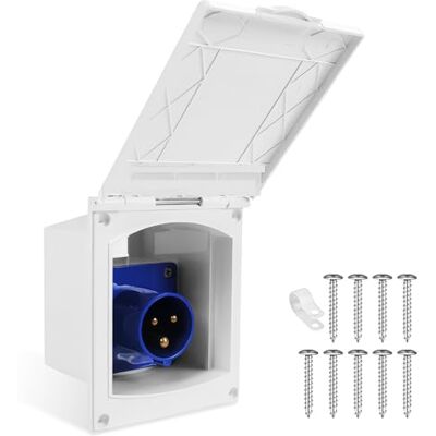 BORDEAG Fiche d'alimentation CEE, Prise CEE 16A, IP44, 220V-240V, Taille De Bride 144x115 mm, Prise De Courant Étanche, Prise Camping pour Camping-Cars, Caravanes, Remorques (Blanc) - Publicité BORDEAG Fiche d'alimentation CEE, Prise CEE 16A, IP44, 220V-240V, Taille De Bride 144x115 mm, Prise De Courant Étanche, Prise Camping pour Camping-Cars, Caravanes, Remorques (Blanc) - Publicité