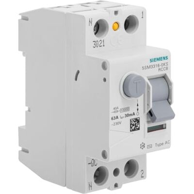Siemens Interrupteur Différentiel à vis 30mA 63A Type AC - Publicité Siemens Interrupteur Différentiel à vis 30mA 63A Type AC - Publicité