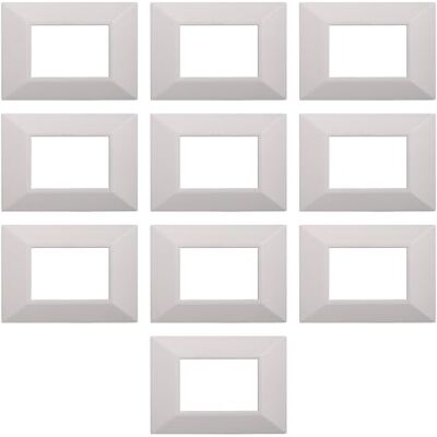 Electron Lot de 10 plaques carrées Pyramide, 3 modules/places, compatibles avec BTicino Axolute, blanc blanc, plaque rectangulaire, plastique de haute qualité, 100% compatible avec les supports et modules - Publicité Electron Lot de 10 plaques carrées Pyramide, 3 modules/places, compatibles avec BTicino Axolute, blanc blanc, plaque rectangulaire, plastique de haute qualité, 100% compatible avec les supports et modules - Publicité