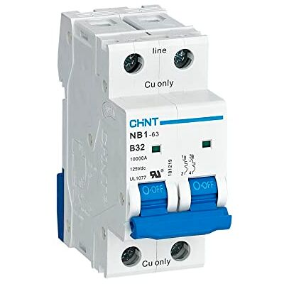 Chint Nb1–63 C2p40 miniature Circuit Breaker, 40 A, 2 pôles, courbe C 6 KA - Publicité Chint Nb1–63 C2p40 miniature Circuit Breaker, 40 A, 2 pôles, courbe C 6 KA - Publicité