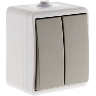 Nano2 Interrupteur Double Étanche Gris Clair - Interrupteur - Publicité Nano2 Interrupteur Double Étanche Gris Clair - Interrupteur - Publicité