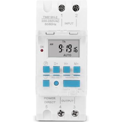 Jeimay 5V/12V/24V/110V/220V/85-265V Horloge digitale à sortie tension sur rail DIN, horloge électronique, contrôleur de temps à relais avec batterie remplaçable pour la maison (220, Volts) - Publicité Jeimay 5V/12V/24V/110V/220V/85-265V Horloge digitale à sortie tension sur rail DIN, horloge électronique, contrôleur de temps à relais avec batterie remplaçable pour la maison (220, Volts) - Publicité