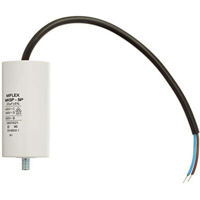 Miflex Condensateur de démarrage Condensateur Moteur 20 µF 450 V 40 x 78 mm câble M8 20 µF - Publicité Miflex Condensateur de démarrage Condensateur Moteur 20 µF 450 V 40 x 78 mm câble M8 20 µF - Publicité