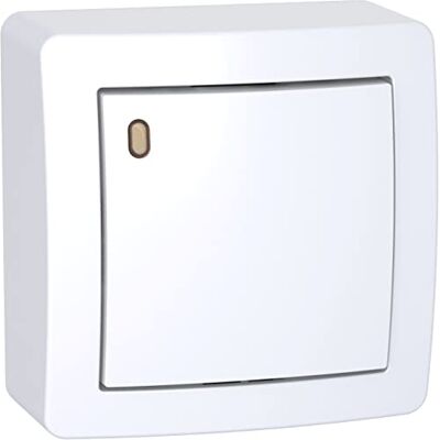 Schneider Electric Alréa, Va-et-vient lumineux forte luminosité avec cadre saillie, blanc polaire ALB62057P - Publicité Schneider Electric Alréa, Va-et-vient lumineux forte luminosité avec cadre saillie, blanc polaire ALB62057P - Publicité