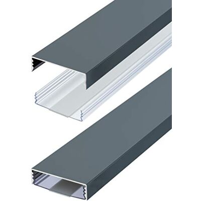 ALUNOVO Conduit de câbles Design 50mm Plat en Aluminium laqué Anthracite RAL7016 satiné Autocollant 50 mm x 15 mm ® (Longueur: 40cm) - Publicité ALUNOVO Conduit de câbles Design 50mm Plat en Aluminium laqué Anthracite RAL7016 satiné Autocollant 50 mm x 15 mm ® (Longueur: 40cm) - Publicité
