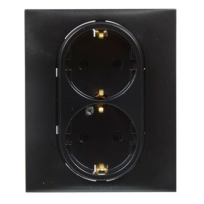 Legrand Double prise 2 x 2P+T 16 A composable pour installation encastrée, gamme Niloé Step, couleur anthracite, 398210 - Publicité Legrand Double prise 2 x 2P+T 16 A composable pour installation encastrée, gamme Niloé Step, couleur anthracite, 398210 - Publicité