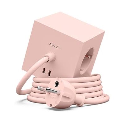 Avolt Multiprise Cube USB-C Square 1 – Câble Extra Long 3 m – Base Magnétique – 3 Prises + 2 Ports USB-C (30W) – Bloc Multiprise Design pour Bureau et Maison (New Pink) - Publicité Avolt Multiprise Cube USB-C Square 1 – Câble Extra Long 3 m – Base Magnétique – 3 Prises + 2 Ports USB-C (30W) – Bloc Multiprise Design pour Bureau et Maison (New Pink) - Publicité