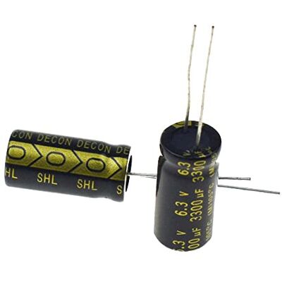 Sun Lot de 10 condensateurs électrolytiques 3300 uF 6,3 V 10 x 20 mm (noir) - Publicité Sun Lot de 10 condensateurs électrolytiques 3300 uF 6,3 V 10 x 20 mm (noir) - Publicité