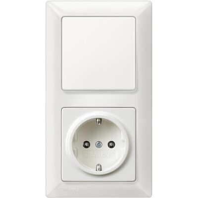 Siemens Kit complet avec interrupteur et prise Insert d'interrupteur, bascule, prise Schuko et cadre double en blanc titane, pour encastré, 5TA2156, 5TG6201,5UB1511, 5TG2552-0 - Publicité Siemens Kit complet avec interrupteur et prise Insert d'interrupteur, bascule, prise Schuko et cadre double en blanc titane, pour encastré, 5TA2156, 5TG6201,5UB1511, 5TG2552-0 - Publicité