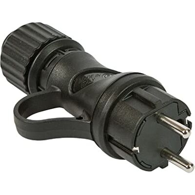 Creative Fiche Schuko noire avec bague 16A 250V IP44 pour Système EIVA Noir - Publicité Creative Fiche Schuko noire avec bague 16A 250V IP44 pour Système EIVA Noir - Publicité