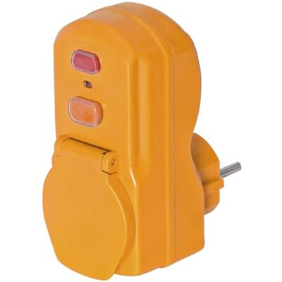 Brennenstuhl Adaptateur jaune avec protection différentielle 30mA (IP54) - Publicité Brennenstuhl Adaptateur jaune avec protection différentielle 30mA (IP54) - Publicité