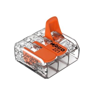 WAGO 221-413 Lot de 50 boîtiers de raccordement avec leviers 3 connecteurs 12 V 220-240 V - Publicité WAGO 221-413 Lot de 50 boîtiers de raccordement avec leviers 3 connecteurs 12 V 220-240 V - Publicité