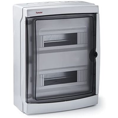 Famatel Armoire Acqua Surface IP65 26 éléments 409 x 307 x 150 mm Porte transparente - Publicité Famatel Armoire Acqua Surface IP65 26 éléments 409 x 307 x 150 mm Porte transparente - Publicité