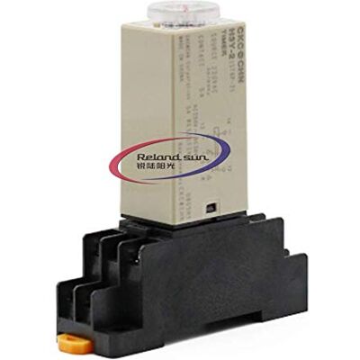 Sun H3Y-2 Relais de temporisation, minuterie, DPDT, 5 A, 250 V AC, 1-60 min/sec, 8 broches, rail DIN 68 x 22 x 88 mm, 110 V/220 V/24 V/12 V, avec prise - Publicité Sun H3Y-2 Relais de temporisation, minuterie, DPDT, 5 A, 250 V AC, 1-60 min/sec, 8 broches, rail DIN 68 x 22 x 88 mm, 110 V/220 V/24 V/12 V, avec prise - Publicité
