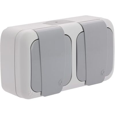 Siemens Doppia presa 2P+T impermeabile completo grigio - Prise étanche - Publicité Siemens Doppia presa 2P+T impermeabile completo grigio - Prise étanche - Publicité
