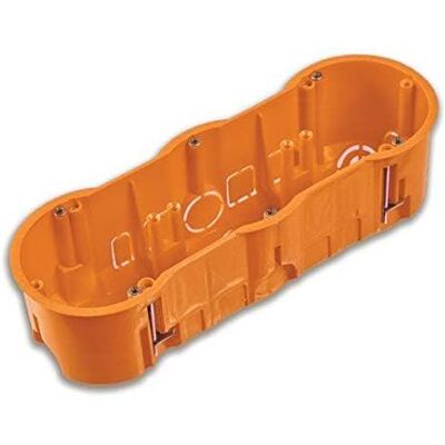 PAWBOL Boîte à paroi creuse à 3 prises Profondeur : 60 mm Trou de fraisage 3 x Ø 68 mm Avec 6 vis pré-montées - Publicité PAWBOL Boîte à paroi creuse à 3 prises Profondeur : 60 mm Trou de fraisage 3 x Ø 68 mm Avec 6 vis pré-montées - Publicité