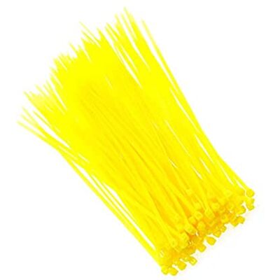 Sun Lot de 100 serre-câbles en nylon autobloquants 2,5 x 100/150/200 mm de couleurs assorties (2,5 x 100 mm, jaune) - Publicité Sun Lot de 100 serre-câbles en nylon autobloquants 2,5 x 100/150/200 mm de couleurs assorties (2,5 x 100 mm, jaune) - Publicité