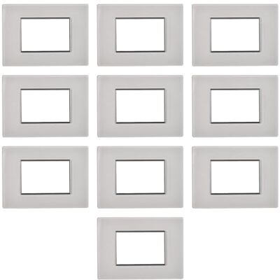 Electron 10 plaques en verre, 3 modules/places, compatible avec BTicino Axolute, blanc blanc, plaques rectangulaires carrées, verre de haute qualité, 100% compatible avec les supports et modules originaux - Publicité Electron 10 plaques en verre, 3 modules/places, compatible avec BTicino Axolute, blanc blanc, plaques rectangulaires carrées, verre de haute qualité, 100% compatible avec les supports et modules originaux - Publicité