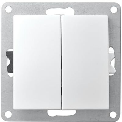 MC POWER Bouton double Flair Bouton poussoir double à encastrer 10 A, 250 V, marche/arrêt, avec connexion par borne à vis, blanc mat - Publicité MC POWER Bouton double Flair Bouton poussoir double à encastrer 10 A, 250 V, marche/arrêt, avec connexion par borne à vis, blanc mat - Publicité