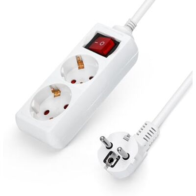 Aigostar Multiprises 2 Prises Extension D'alimentation de 3 Mètre Câble et Interrupteur et Sécurité Enfant Blanc Prise de Type Allemand - Publicité Aigostar Multiprises 2 Prises Extension D'alimentation de 3 Mètre Câble et Interrupteur et Sécurité Enfant Blanc Prise de Type Allemand - Publicité