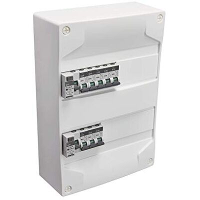 DEBFLEX Coffret électrique Tableau électrique Coffret tableau Coffret pré-équIPé 2 rangées 26 modules 8 disjoncteurs 2 inter diff (1) 40A type A et (1) 63a type AC 707644 - Publicité DEBFLEX Coffret électrique Tableau électrique Coffret tableau Coffret pré-équIPé 2 rangées 26 modules 8 disjoncteurs 2 inter diff (1) 40A type A et (1) 63a type AC 707644 - Publicité