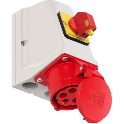 PCE Prise KOMBI avec interrupteur 0-1 M25 16A 5P 400V Rouge IP44 915-6w Pcs 5907711106418 - Publicité PCE Prise KOMBI avec interrupteur 0-1 M25 16A 5P 400V Rouge IP44 915-6w Pcs 5907711106418 - Publicité