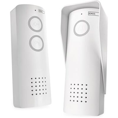 EMOS Kit d'interphone Audio sans Fil Connexion sans Fil Design élégant Kit Audio/interphone avec Module de télécommande Facile à Utiliser Batterie Li-ION 3,7 V Blanc - Publicité EMOS Kit d'interphone Audio sans Fil Connexion sans Fil Design élégant Kit Audio/interphone avec Module de télécommande Facile à Utiliser Batterie Li-ION 3,7 V Blanc - Publicité