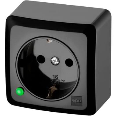 asvendo elektro/Série en saillie/Interrupteur/Interrupteur à va-et-vient/Touche / 1 prise / 2 prises/noir (1 prise) - Publicité asvendo elektro/Série en saillie/Interrupteur/Interrupteur à va-et-vient/Touche / 1 prise / 2 prises/noir (1 prise) - Publicité